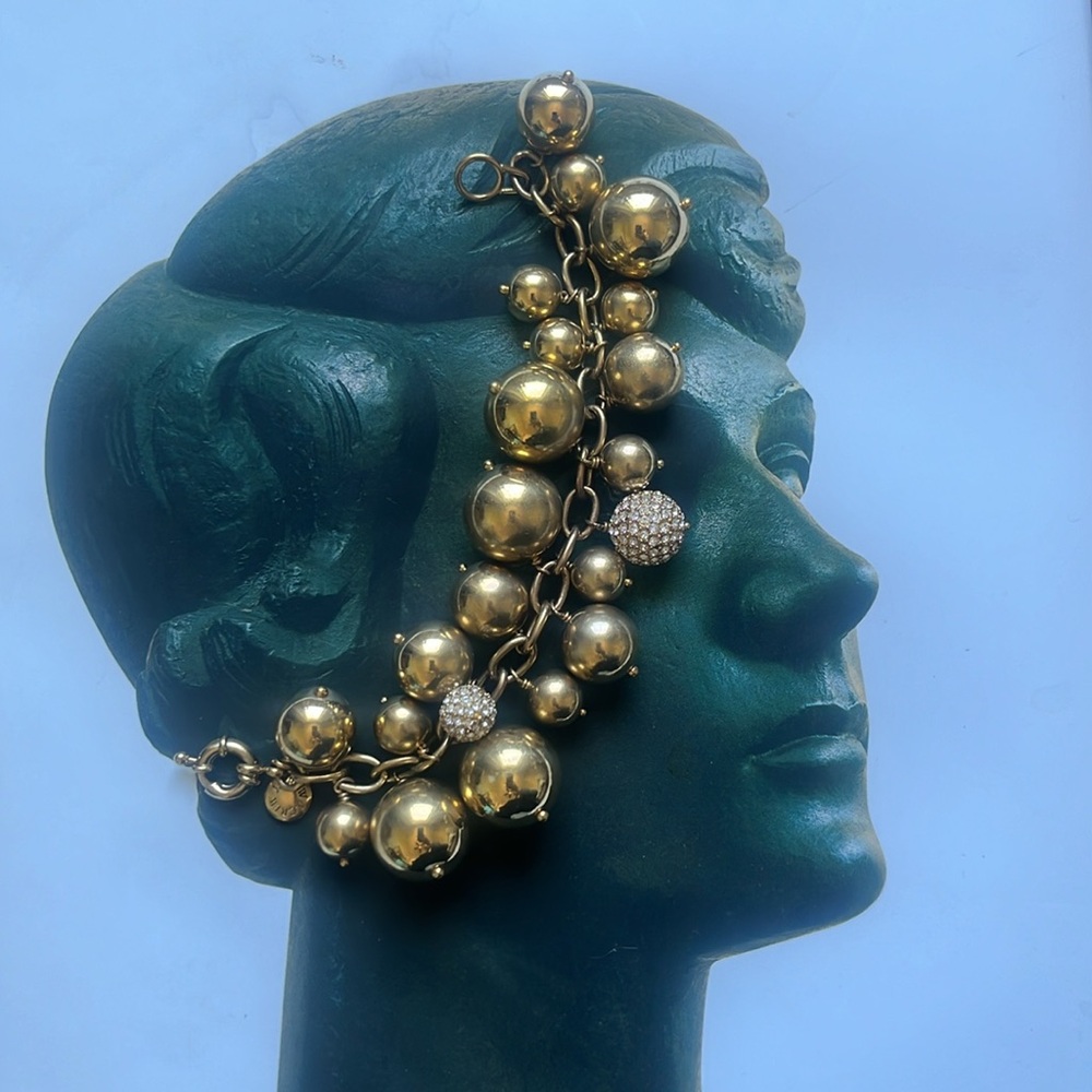 J.Crew gold/pave ball bracelet - Picture 2 of 4